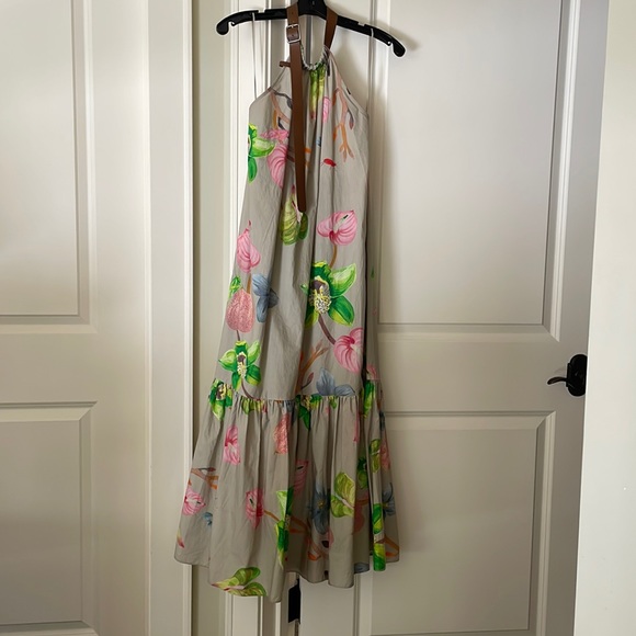 COPY - Tibi Linnea floral poplin halter midi dress Sz 0 - Picture 2 of 6